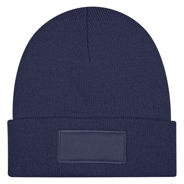 Patch Knit Beanie With Cuff - Patch Knit Beanie With Cuff - Image 3 of 6