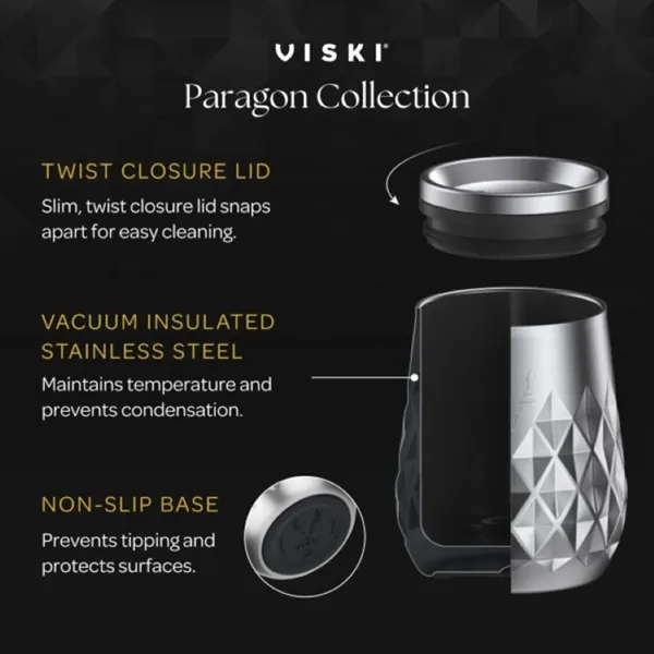 Viski® Paragon Stainless Steel Wine Tumbler - Viski® Paragon Stainless Steel Wine Tumbler - Image 4 of 14