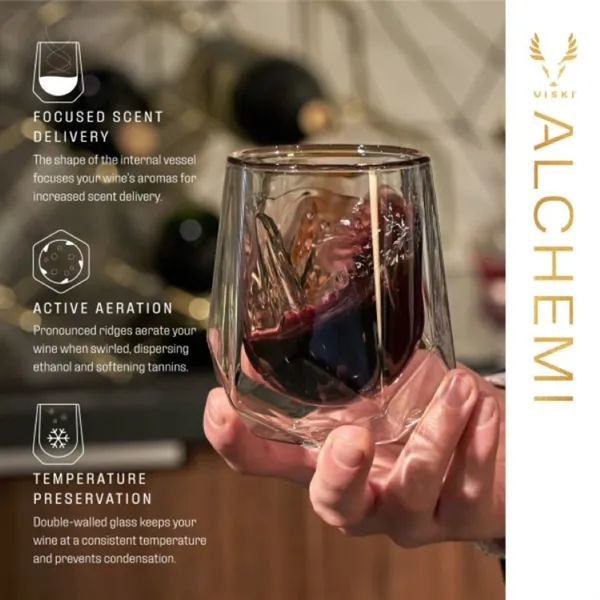 Viski® Alchemi Aerating Wine Tasting Glass - Viski® Alchemi Aerating Wine Tasting Glass - Image 4 of 8