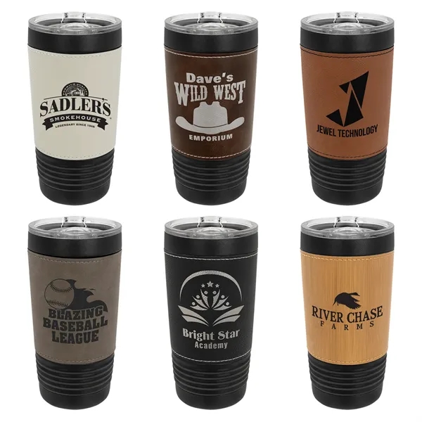 Polar Camel 20oz Leatherette/Black Stainless Steel Tumblers - Polar Camel 20oz Leatherette/Black Stainless Steel Tumblers - Image 0 of 15