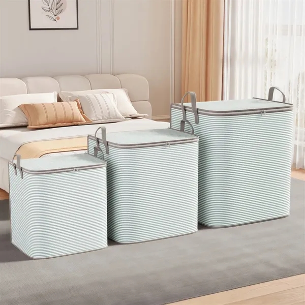 Striped Quilt Storage Bag Thicken Waterproof Dustproof - Striped Quilt Storage Bag Thicken Waterproof Dustproof - Image 1 of 6