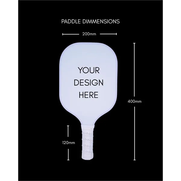 Custom Fiberglass Pickleball Paddle Set with Bag - White - Custom Fiberglass Pickleball Paddle Set with Bag - White - Image 7 of 7