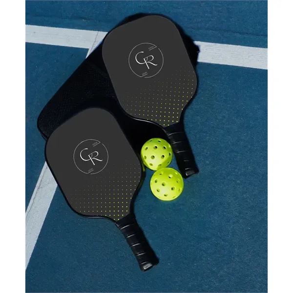 Custom Fiberglass Pickleball Paddle Set with Bag - Black - Custom Fiberglass Pickleball Paddle Set with Bag - Black - Image 2 of 6