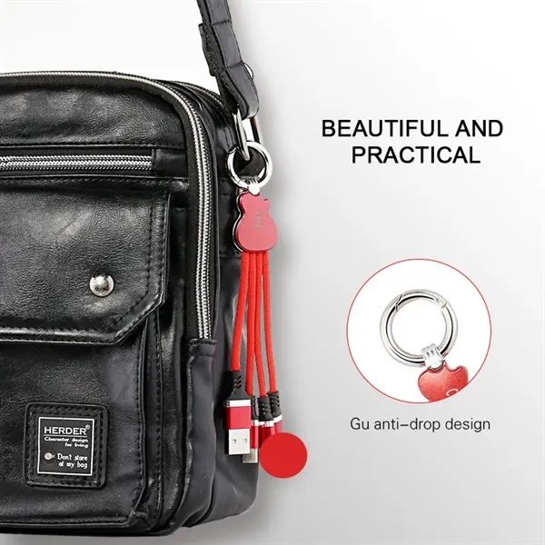 3 in 1 Guitar Design Nylon Braided Charging Cable w/LED - 3 in 1 Guitar Design Nylon Braided Charging Cable w/LED - Image 3 of 3