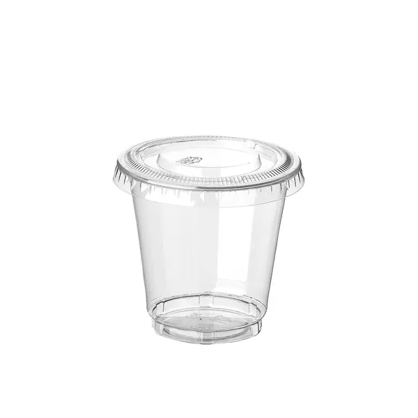 1/2/3oz Disposable Clear PET Cup w/ Lid - 1/2/3oz Disposable Clear PET Cup w/ Lid - Image 1 of 6