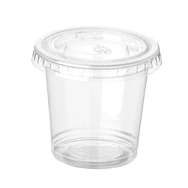 1/2/3oz Disposable Clear PET Cup w/ Lid - 1/2/3oz Disposable Clear PET Cup w/ Lid - Image 3 of 6