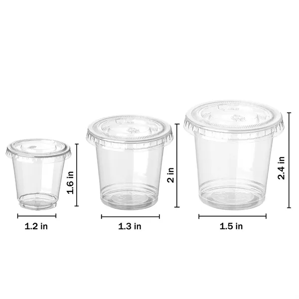 1/2/3oz Disposable Clear PET Cup w/ Lid - 1/2/3oz Disposable Clear PET Cup w/ Lid - Image 4 of 6