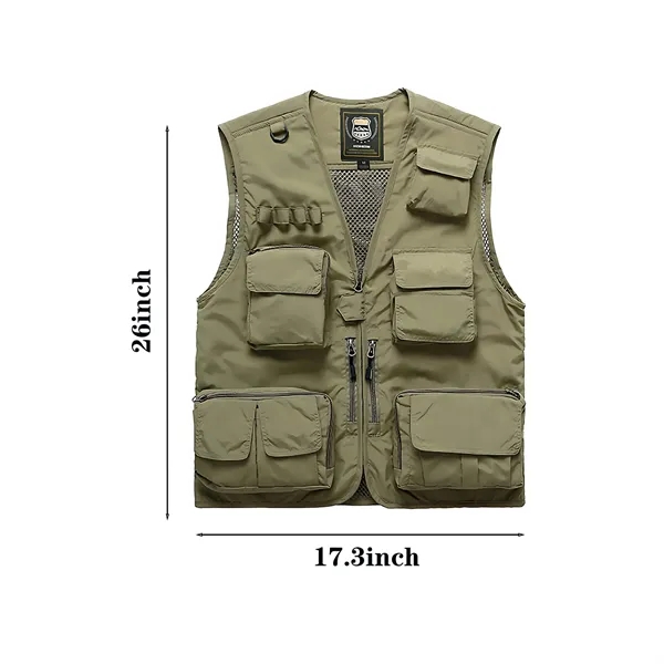 Multi-functional Outdoor Quick-Drying Vest w/ Mesh & Zipper - Multi-functional Outdoor Quick-Drying Vest w/ Mesh & Zipper - Image 5 of 7