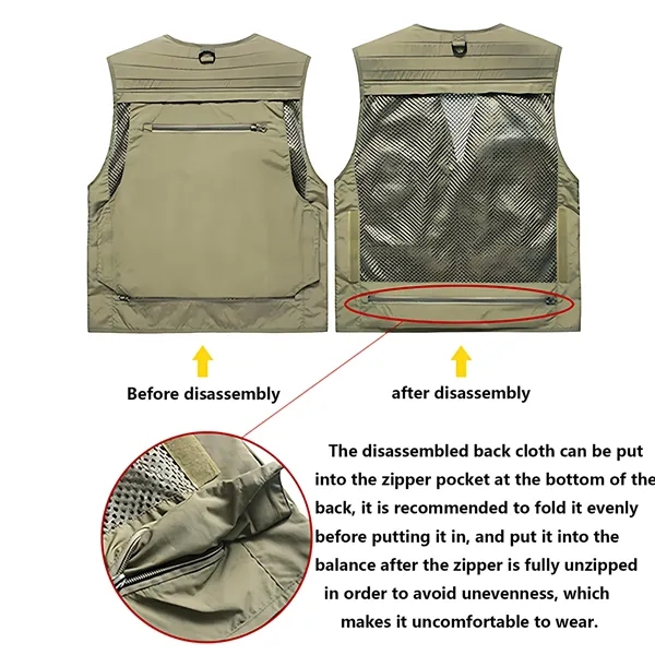 Multi-functional Outdoor Quick-Drying Vest w/ Mesh & Zipper - Multi-functional Outdoor Quick-Drying Vest w/ Mesh & Zipper - Image 7 of 7