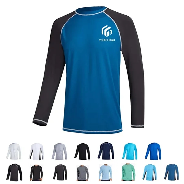 Swim beach long sleeve fishing sun shirts men rash guard - Swim beach long sleeve fishing sun shirts men rash guard - Image 0 of 4