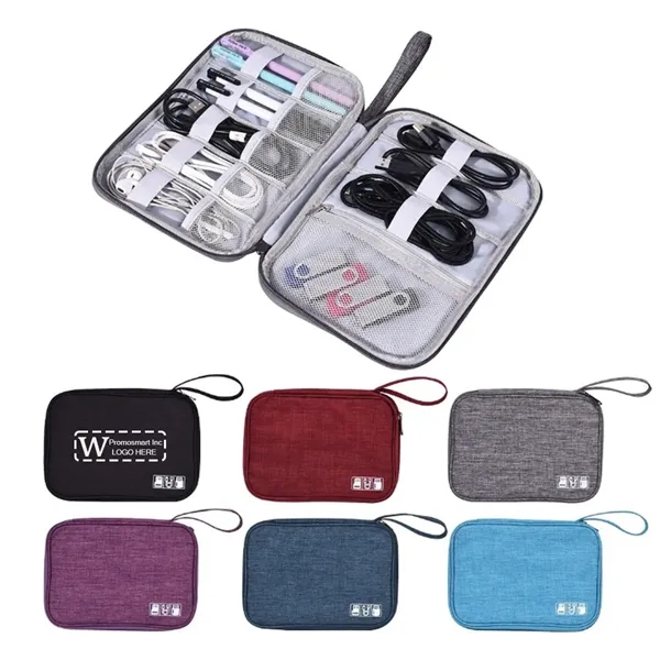 Heathered Electronic Cable Organizer Bag - Heathered Electronic Cable Organizer Bag - Image 0 of 6