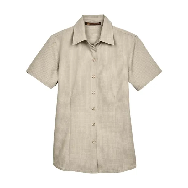 Harriton Women's Barbados Textured Camp Shirt - Harriton Women's Barbados Textured Camp Shirt - Image 7 of 20