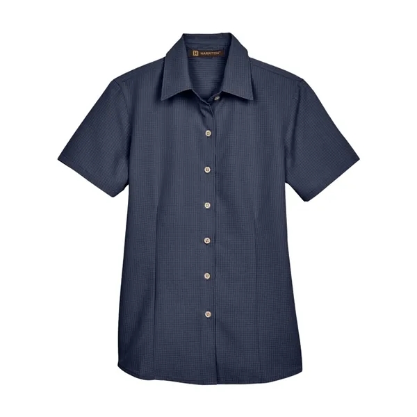 Harriton Women's Barbados Textured Camp Shirt - Harriton Women's Barbados Textured Camp Shirt - Image 9 of 20