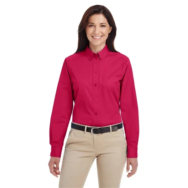 Harriton Women's Foundation Cotton Twill Shirt with Teflon - Harriton Women's Foundation Cotton Twill Shirt with Teflon - Image 0 of 5