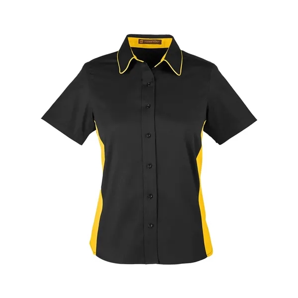 Harriton Women's Flash IL Colorblock Shirt - Harriton Women's Flash IL Colorblock Shirt - Image 3 of 12