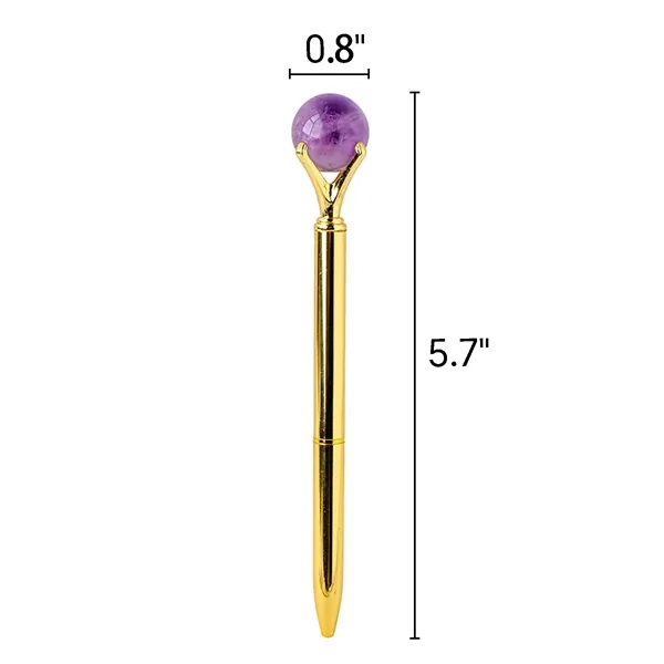 Promotional Crystal Ball Metal Ballpoint Pen - Promotional Crystal Ball Metal Ballpoint Pen - Image 1 of 3