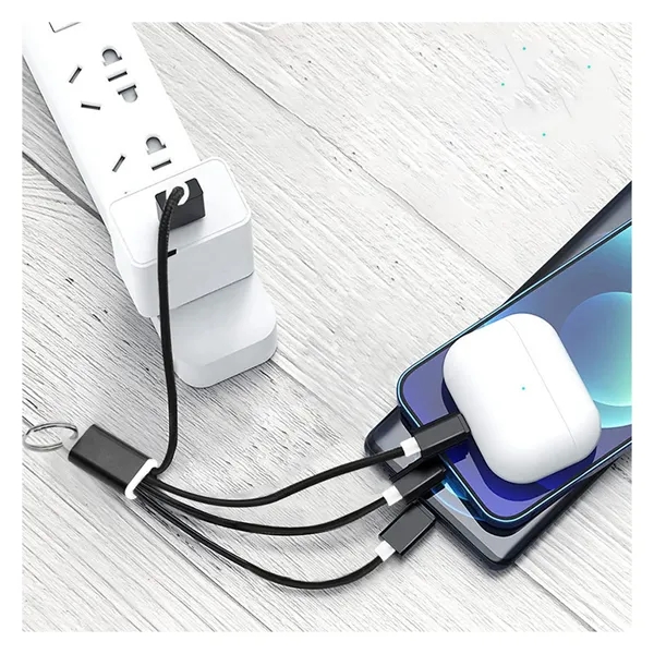 Multi-Function Charging Cable With Keychain - Multi-Function Charging Cable With Keychain - Image 1 of 3