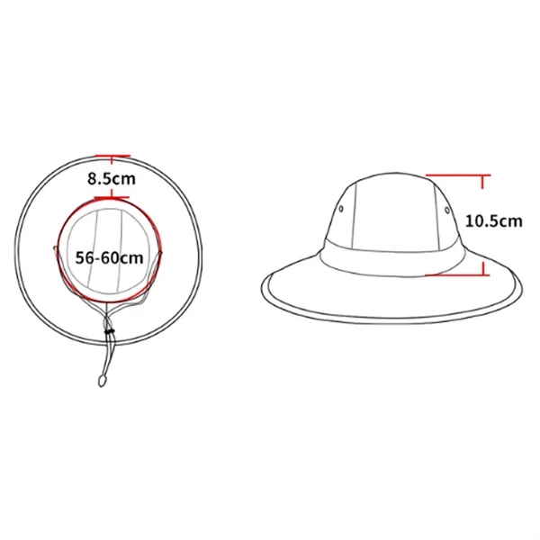 Wide Brim Sun Hat with Adjustable Chin Strap - Wide Brim Sun Hat with Adjustable Chin Strap - Image 1 of 6