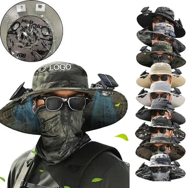 Solar Dual Fan Outdoor Sun Hat - Solar Dual Fan Outdoor Sun Hat - Image 0 of 4
