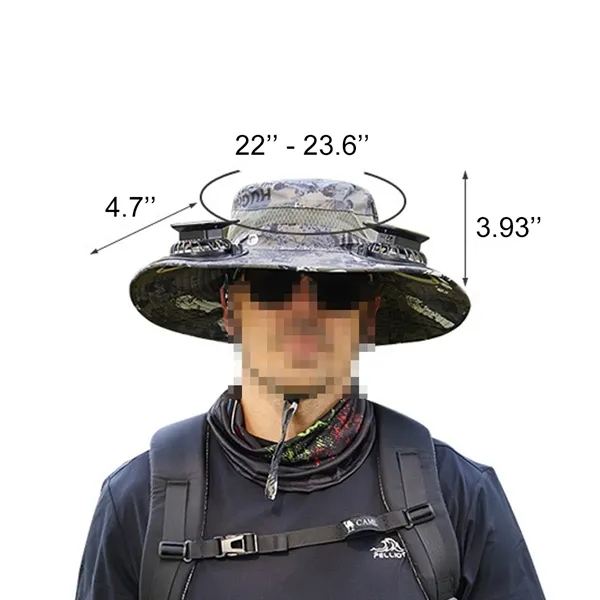 Solar Dual Fan Outdoor Sun Hat - Solar Dual Fan Outdoor Sun Hat - Image 1 of 4
