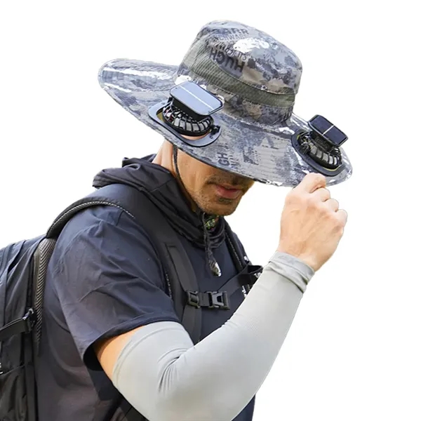 Solar Dual Fan Outdoor Sun Hat - Solar Dual Fan Outdoor Sun Hat - Image 4 of 4