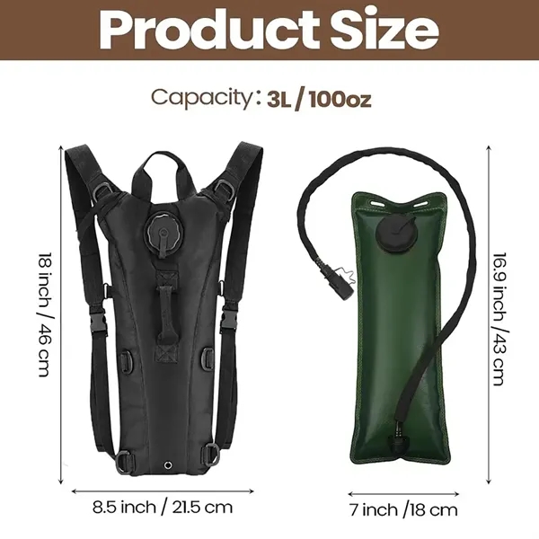 Tactical Hydration Pack with 3L Water Bladder - Tactical Hydration Pack with 3L Water Bladder - Image 3 of 4