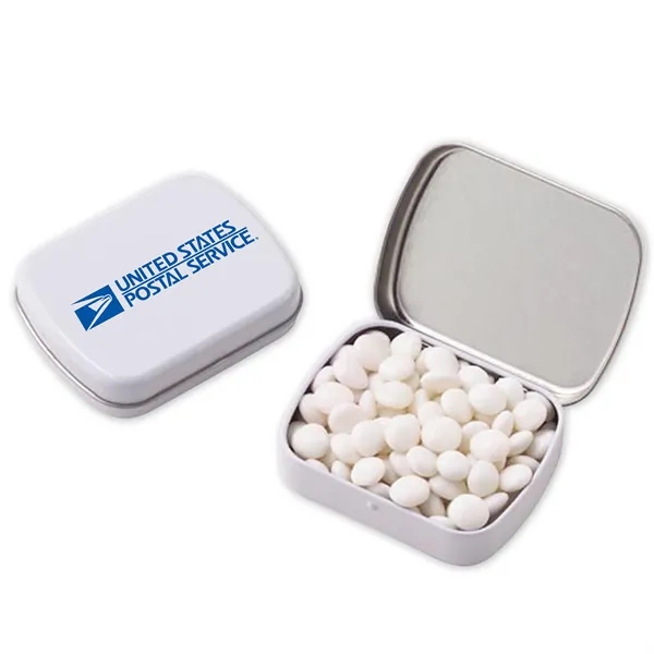 Small Hinged Tin With White Mints - Small Hinged Tin With White Mints - Image 0 of 3