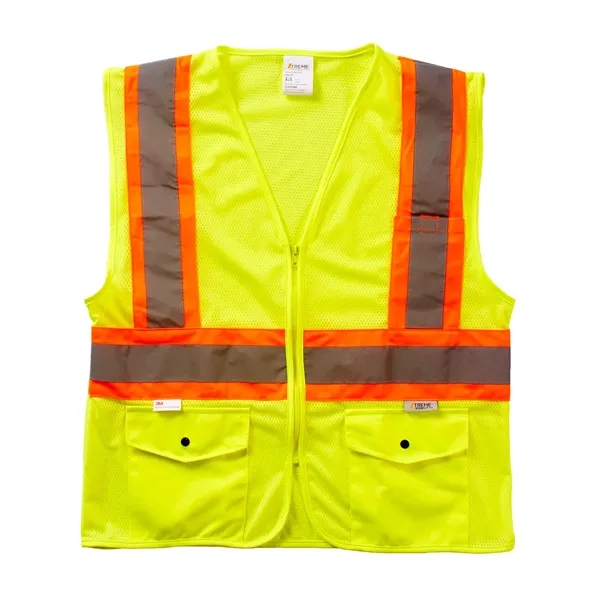 Xtreme Visibility DOT Class 2 Contrast Stripe Zip Vest - Xtreme Visibility DOT Class 2 Contrast Stripe Zip Vest - Image 0 of 1
