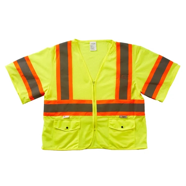 Xtreme Visibility DOT Class 3 Contrast Stripe Zip Vest - Xtreme Visibility DOT Class 3 Contrast Stripe Zip Vest - Image 0 of 1