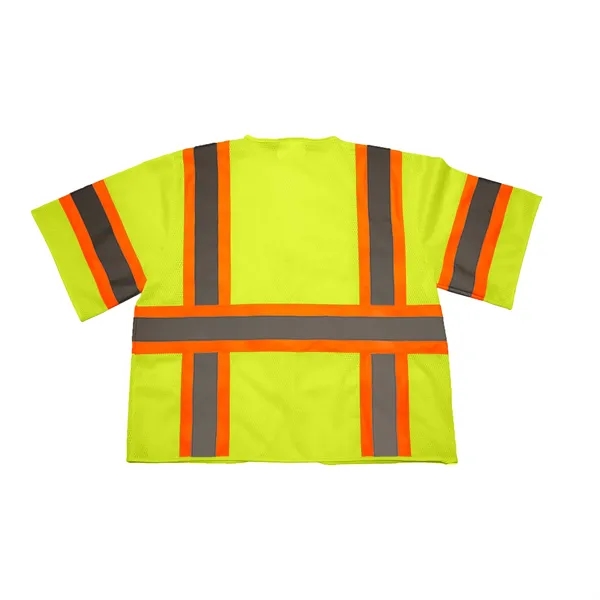 Xtreme Visibility DOT Class 3 Contrast Stripe Zip Vest - Xtreme Visibility DOT Class 3 Contrast Stripe Zip Vest - Image 1 of 1