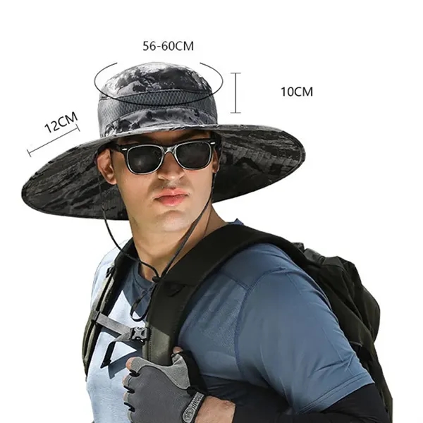 Outdoor Wide Brim Sun Hat with 2 Solar Fan - Outdoor Wide Brim Sun Hat with 2 Solar Fan - Image 5 of 5