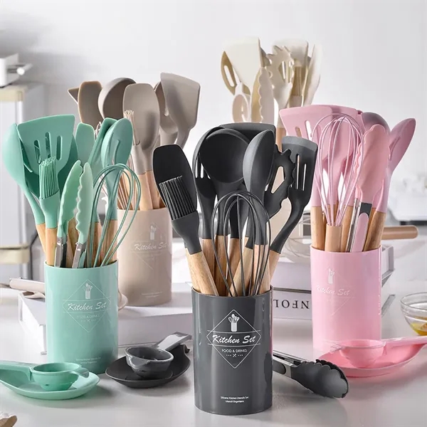 14pcs Silicone Kitchen Utensil Set - 14pcs Silicone Kitchen Utensil Set - Image 1 of 4