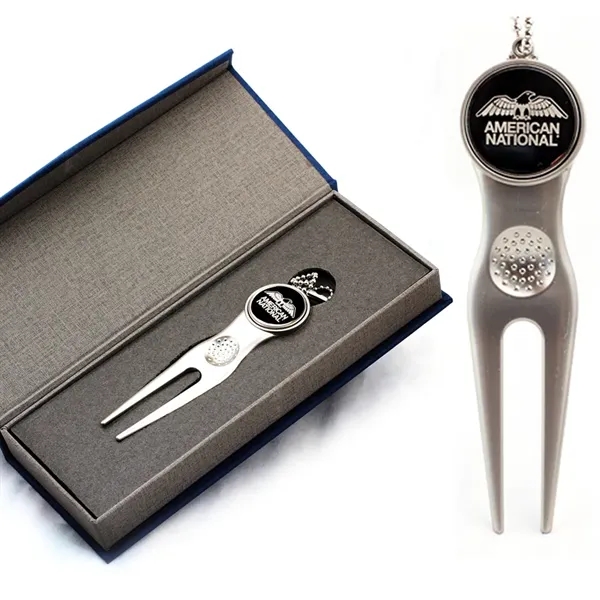 Custom Metal Divot Tool with Magnetic Ball Marker & Gift Box - Custom Metal Divot Tool with Magnetic Ball Marker & Gift Box - Image 0 of 6