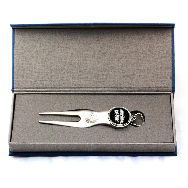Custom Metal Divot Tool with Magnetic Ball Marker & Gift Box - Custom Metal Divot Tool with Magnetic Ball Marker & Gift Box - Image 1 of 6