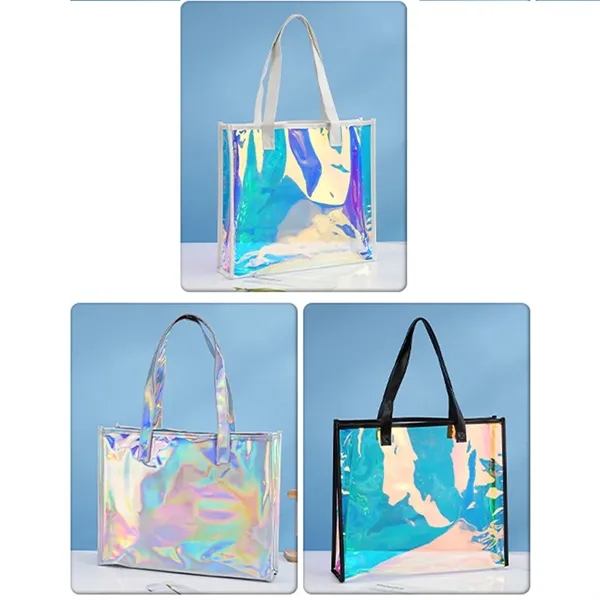 PVC Laser Holographic Transparent Tote Bag - PVC Laser Holographic Transparent Tote Bag - Image 6 of 6