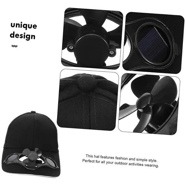 Summer Outdoor Solar Power Fan Baseball Hat Cap - Summer Outdoor Solar Power Fan Baseball Hat Cap - Image 3 of 5