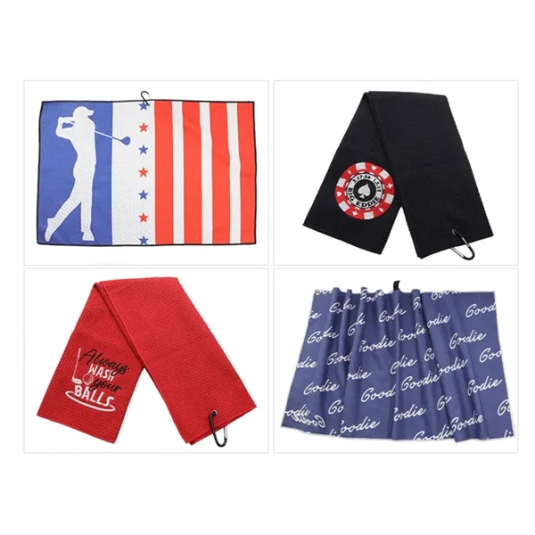 Premium Microfiber Waffle Pattern Golf Towel - Premium Microfiber Waffle Pattern Golf Towel - Image 2 of 2