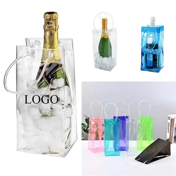 4.33'' PVC Clear Wine Ice Tote Bag - 4.33'' PVC Clear Wine Ice Tote Bag - Image 0 of 1