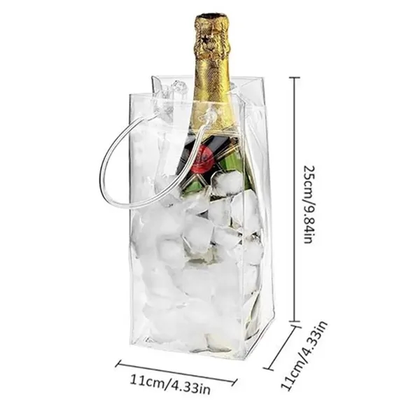 4.33'' PVC Clear Wine Ice Tote Bag - 4.33'' PVC Clear Wine Ice Tote Bag - Image 1 of 1