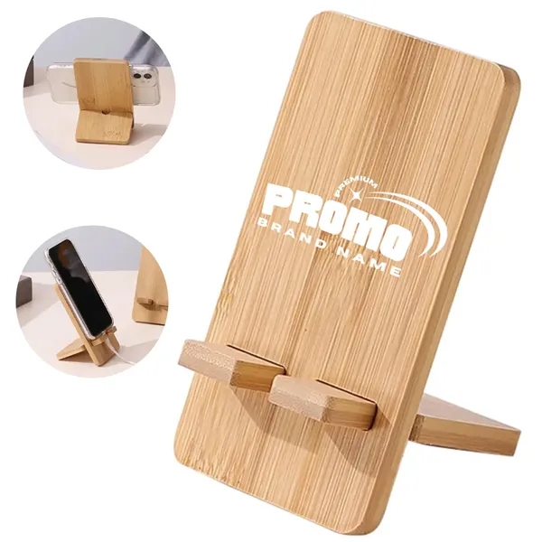 Eco Bamboo Phone Stand for Desk and Tablet Support - Eco Bamboo Phone Stand for Desk and Tablet Support - Image 0 of 4