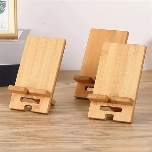 Eco Bamboo Phone Stand for Desk and Tablet Support - Eco Bamboo Phone Stand for Desk and Tablet Support - Image 2 of 4