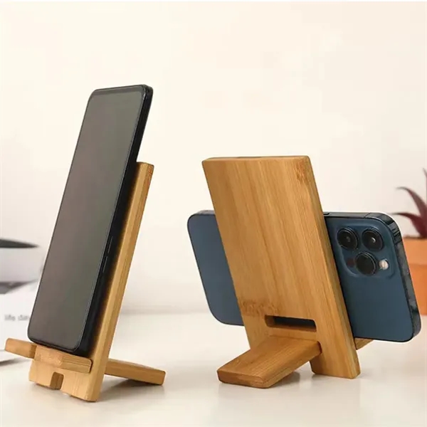 Eco Bamboo Phone Stand for Desk and Tablet Support - Eco Bamboo Phone Stand for Desk and Tablet Support - Image 4 of 4
