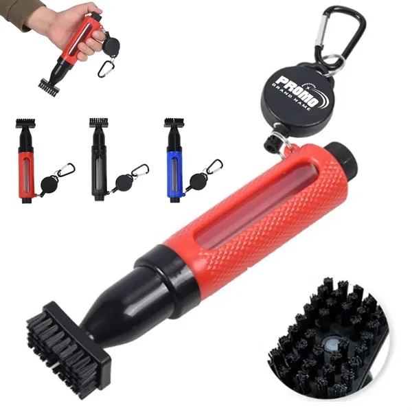Golf Club Groove Cleaning Brush with Clip and Spray - Golf Club Groove Cleaning Brush with Clip and Spray - Image 0 of 5