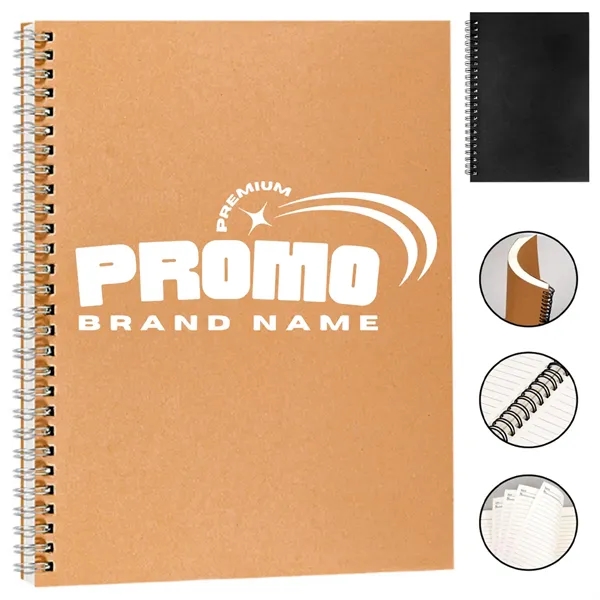 A5 Kraft Spiral Notebook with Lined Pages - A5 Kraft Spiral Notebook with Lined Pages - Image 0 of 6
