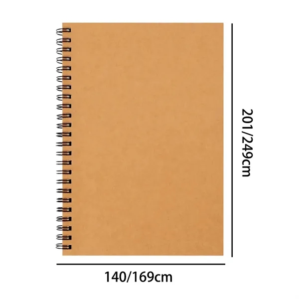 A5 Kraft Spiral Notebook with Lined Pages - A5 Kraft Spiral Notebook with Lined Pages - Image 1 of 6
