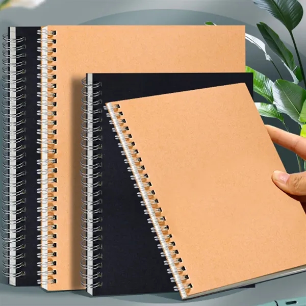 A5 Kraft Spiral Notebook with Lined Pages - A5 Kraft Spiral Notebook with Lined Pages - Image 4 of 6
