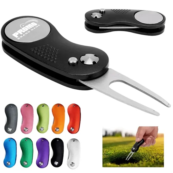 Golf Divot Tool with Magnetic Ball Marker and Clip - Golf Divot Tool with Magnetic Ball Marker and Clip - Image 0 of 5