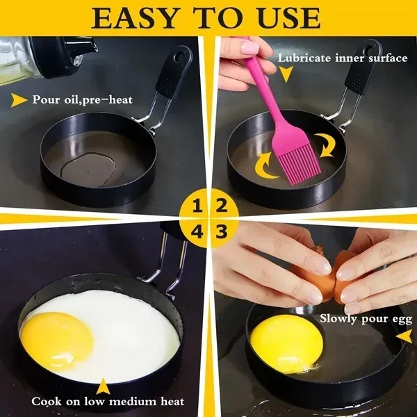 Stainless Steel Non-Stick Round Fried Egg Circle - Stainless Steel Non-Stick Round Fried Egg Circle - Image 2 of 3