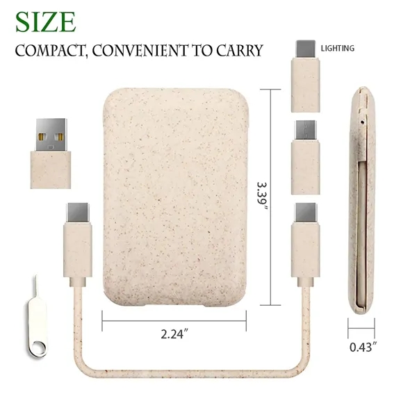 Wheat Straw Charging Line Multi-Connector Set Phone Holder - Wheat Straw Charging Line Multi-Connector Set Phone Holder - Image 1 of 2