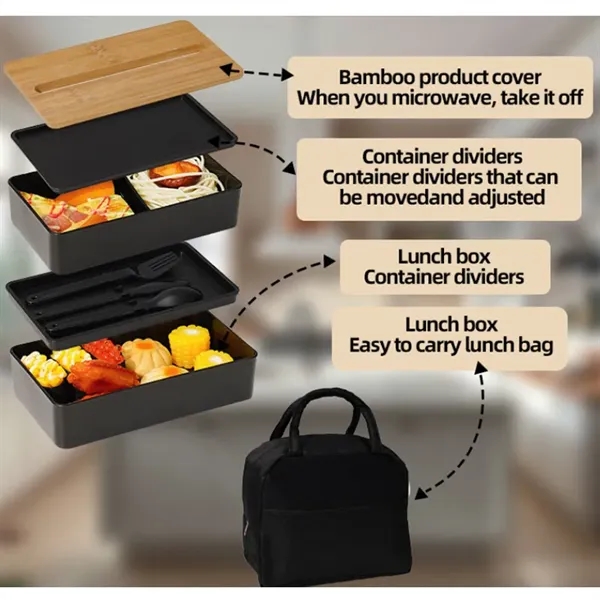 Bamboo Lid Lunch Box Set - Bamboo Lid Lunch Box Set - Image 4 of 4